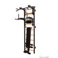BenchK Sprossenwand 733 mit Klimmzugstange aus Stahl als Langhantelhalter, Dipstange und Trainingsbank
