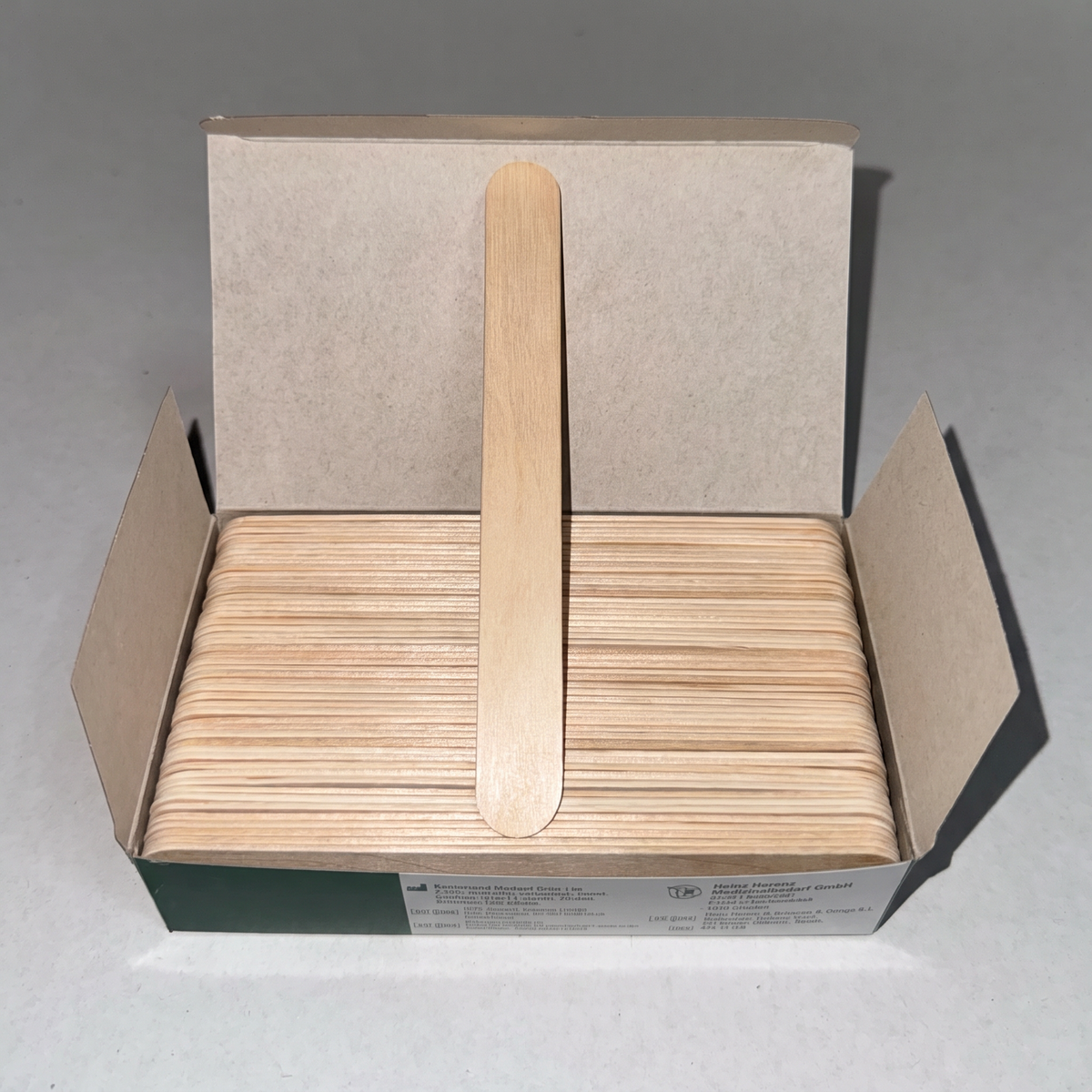 Heinz Herenz Mundspatel M3 aus Birkenholz, runde Kanten, 150 × 18 × 1,6 mm