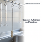 Pipettenbürste mit gedrehtem Drahtgriff und Öse zum Aufhängen