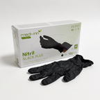 medi-inn CLASSIC Nitril BLACK PLUS: Box mit 100 Untersuchungshandschuhen in Größe M mit einzelnem schwarzen Nitrilhandschuh