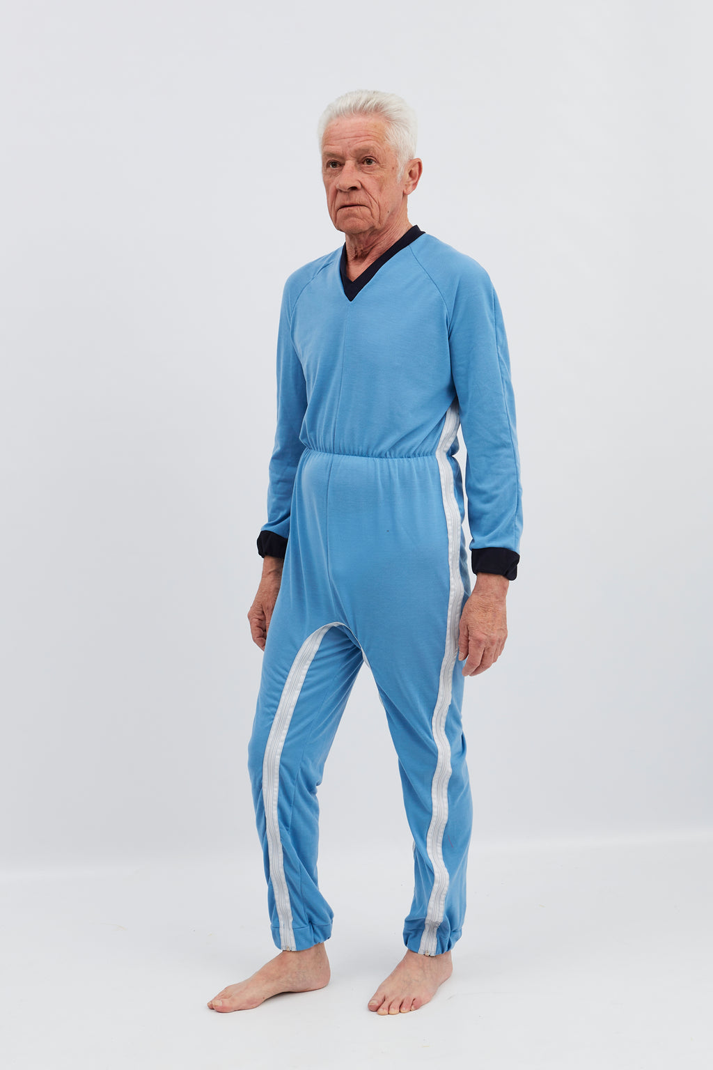 anne-lore by Van Herck Pyjama blau, Reißverschluss von die Schulter nach den Seitennaht und zwischen den Beinen