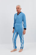 anne-lore by Van Herck Pyjama blau, Reißverschluss von die Schulter nach den Seitennaht und zwischen den Beinen