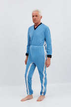 anne-lore by Van Herck Pyjama blau, Reißverschluss von die Schulter nach den Seitennaht und zwischen den Beinen