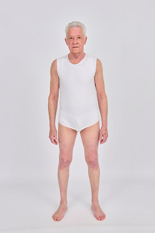 anne-lore by Van Herck Body weiß mit Druckknöpfen vorne zwischen den Beinen – Ansicht 2