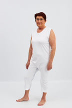 anne-lore by Van Herck Body in weißer, Reißverschluss auf den Rücken und zwischen den Beinen – Ansicht 2