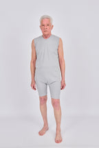 anne-lore by Van Herck Kinderbody in dusty blauen, Reißverschluss auf den Rücken