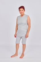 anne-lore by Van Herck Kinderbody in dusty blauen, Reißverschluss auf den Rücken – Ansicht 2