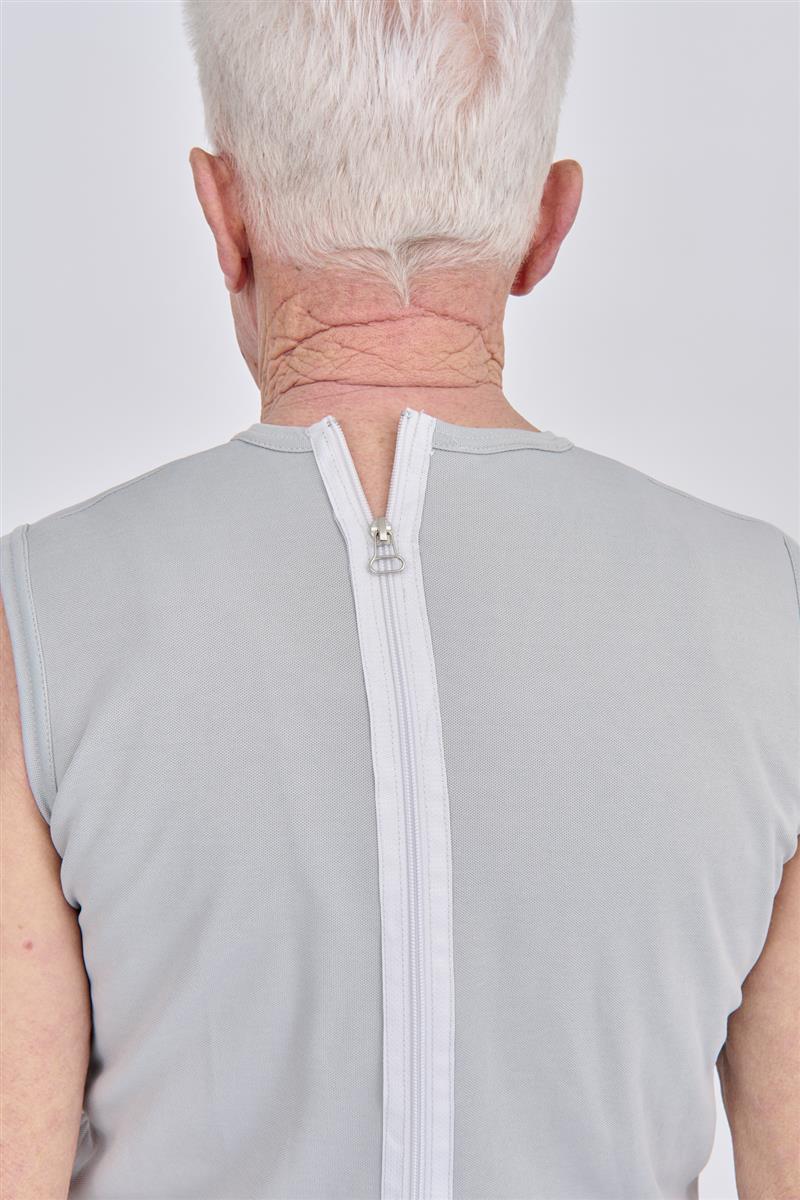 anne-lore by Van Herck Kinderbody in dusty blauen, Reißverschluss auf den Rücken – Ansicht 4