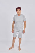 anne-lore by Van Herck Body in grauer, Reißverschluss auf den Rücken und zwischen den Beinen