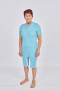 anne-lore by Van Herck Body in dusty blauen, Reißverschluss von die Schulter nach den Seitennaht und zwischen den Beinen