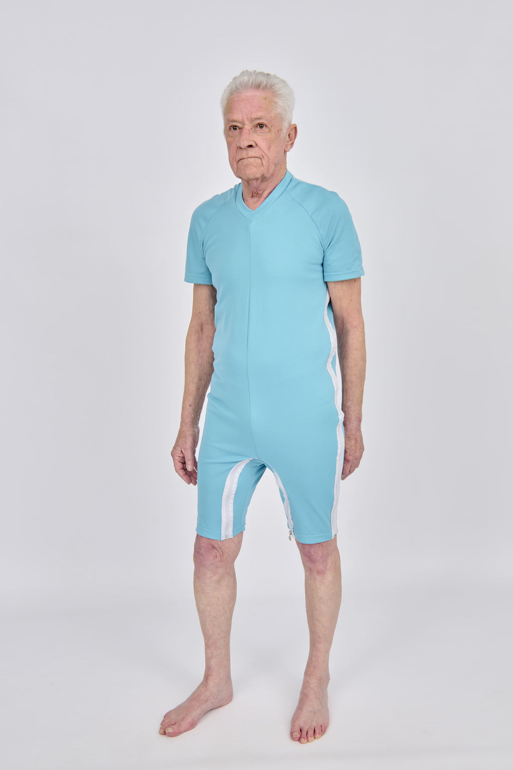 anne-lore by Van Herck Body in dusty blauen, Reißverschluss von die Schulter nach den Seitennaht und zwischen den Beinen – Ansicht 4
