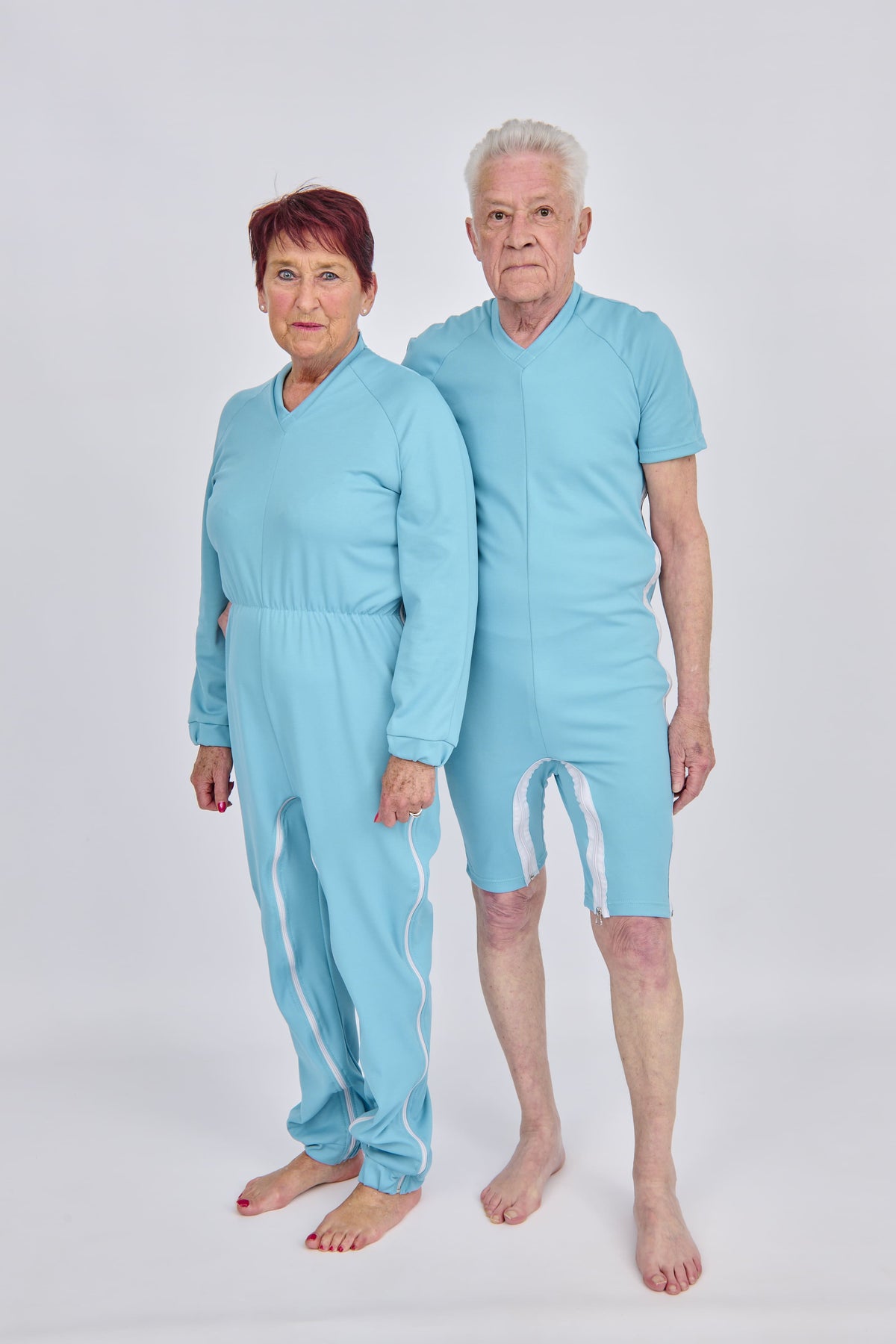 anne-lore by Van Herck Body in dusty blauen, Reißverschluss von die Schulter nach den Seitennaht und zwischen den Beinen – Ansicht 8
