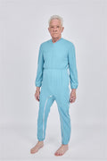 anne-lore by Van Herck Pyjama in dusty blauen, Reißverschluss von die Schulter nach den Seitennaht und zwischen den Beinen