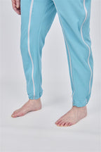 anne-lore by Van Herck Pyjama in dusty blauen, Reißverschluss von die Schulter nach den Seitennaht und zwischen den Beinen – Ansicht 2