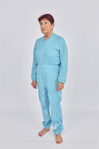 anne-lore by Van Herck Pyjama in dusty blauen, Reißverschluss von die Schulter nach den Seitennaht und zwischen den Beinen – Ansicht 4