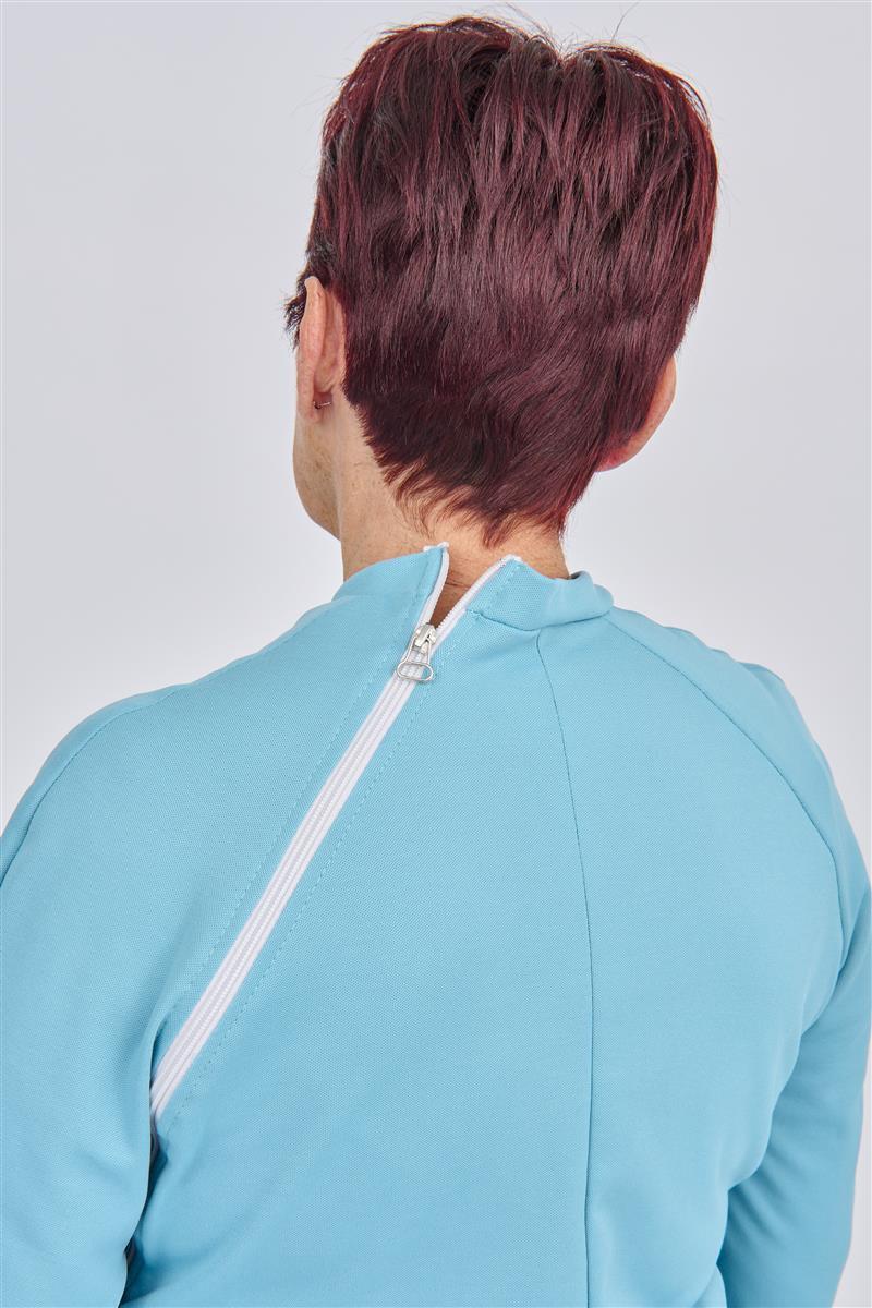 anne-lore by Van Herck Pyjama in dusty blauen, Reißverschluss von die Schulter nach den Seitennaht und zwischen den Beinen – Ansicht 6