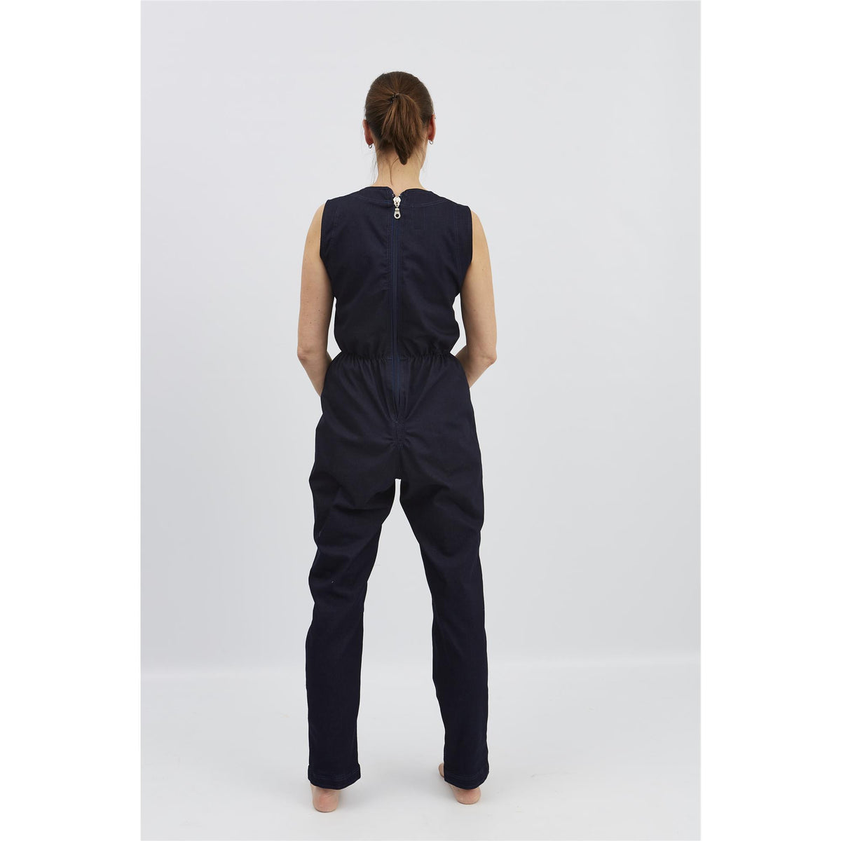 anne-lore by Van Herck Overall ohne Ärmel, lange Beine, Reißverschluss auf den Rücken, verstärkten Denim – Ansicht 2