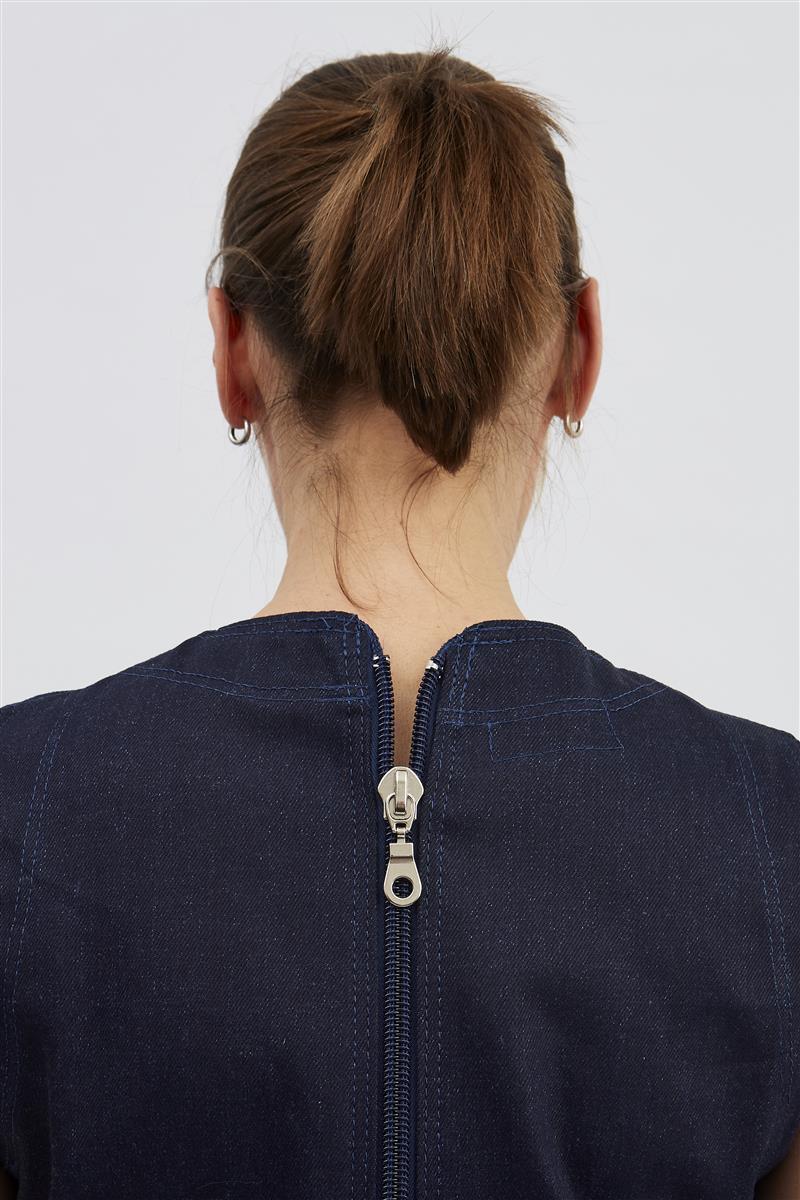 anne-lore by Van Herck Einteiliger Anzug Denim, lange Beine, Reißverschluss auf den Rücken – Ansicht 6