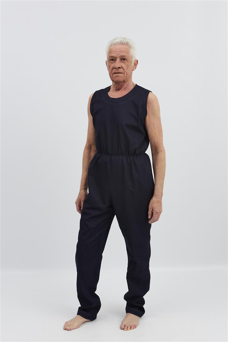 anne-lore by Van Herck Einteiliger Anzug Denim, lange Beine, Reißverschluss auf den Rücken – Ansicht 7