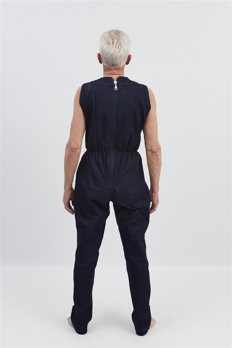 anne-lore by Van Herck Einteiliger Anzug Denim, lange Beine, Reißverschluss auf den Rücken – Ansicht 9