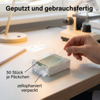 Objektträger, 50 Stück je Päckchen, zellophaniert verpackt