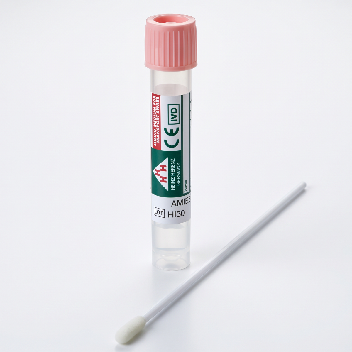 Heinz Herenz 600 Stück LMS-Swab Amies, beflockte-/Schaumstoffstäbchen