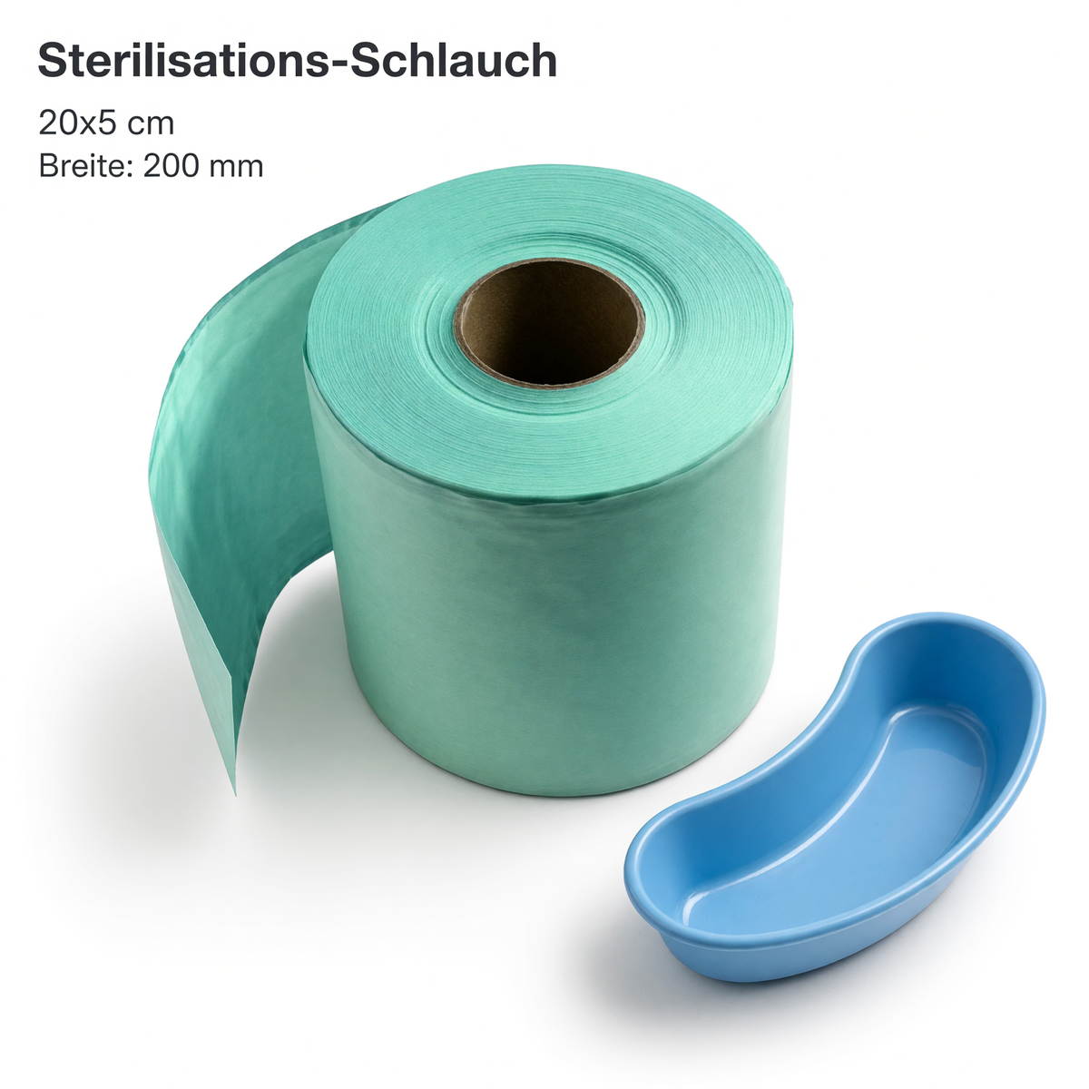 Heinz Herenz Klarsichtschlauch mit Seitenfalte 20 x 5 cm — Rolle mit 100 m, Breite 20 cm