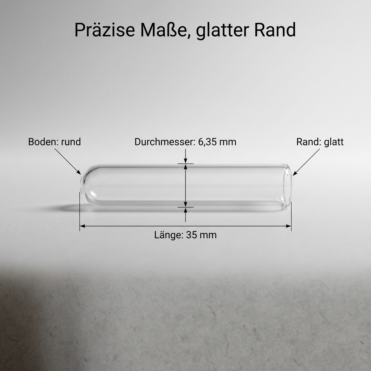 Durham-Röhrchen 35 × 6,35 mm, runder Boden, glatter Rand, 100 Stück je Packung (image2)