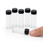 Heinz Herenz Praeparateglas 5 ml mit Kunststoff-Schraubkappe — Sechs Praeparateglaeser 5 ml mit schwarzer Schraubkappe