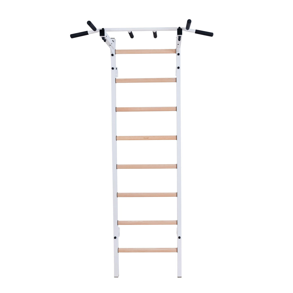 BenchK Sprossenwand 221 mit einer festen 6-Griff-Klimmzugstange aus Stahl – Ansicht 3
