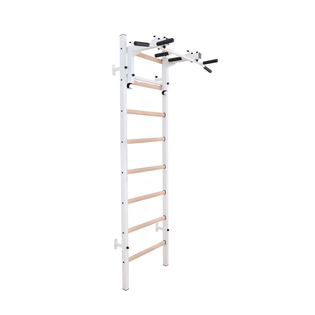 BenchK Sprossenwand 231 mit Klimmzugstange aus Stahl als Langhantelhalter – Ansicht 2