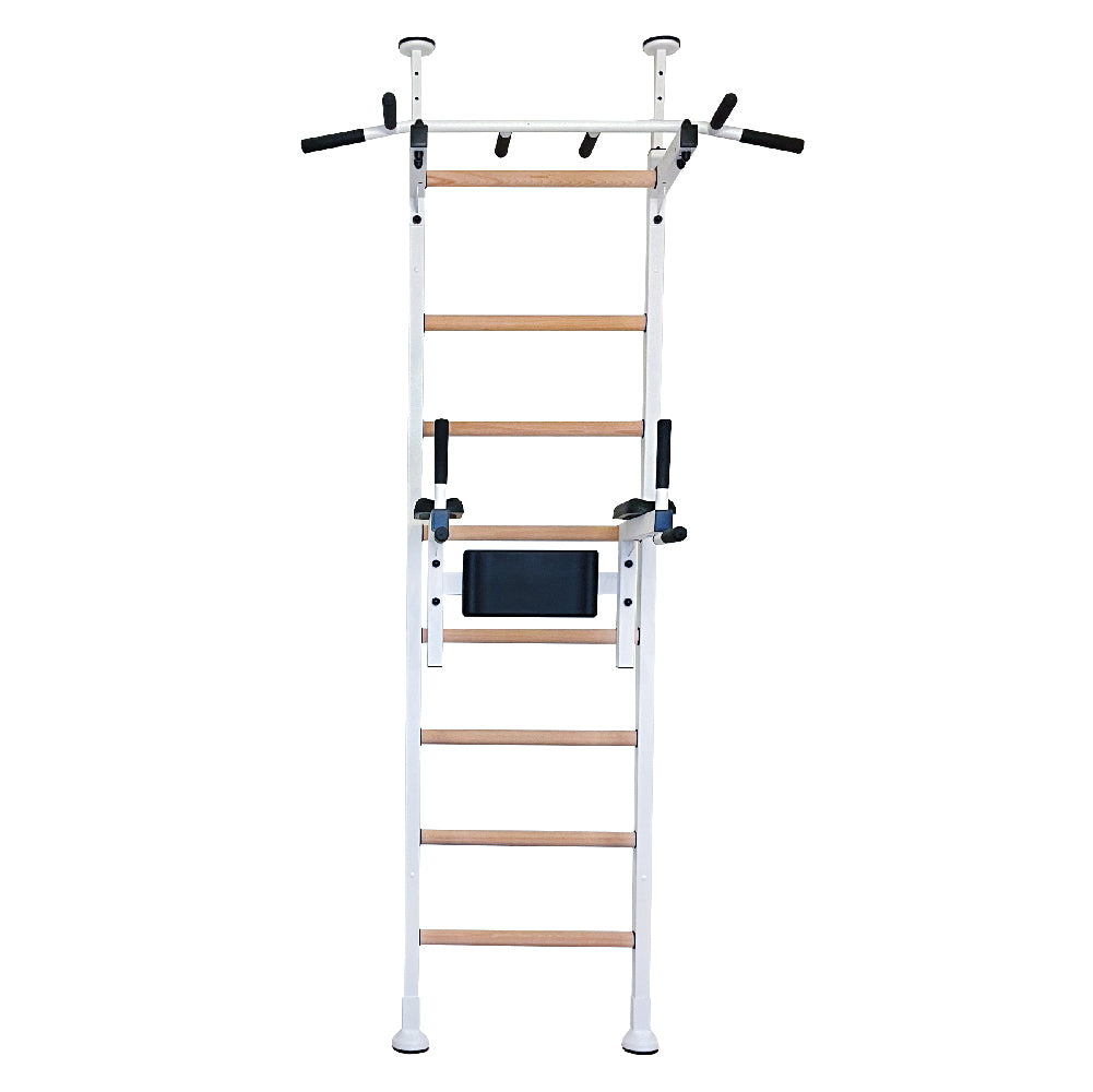 BenchK Sprossenwand 522 mit Klimmzugstange aus Stahl und Dipstange – Ansicht 2