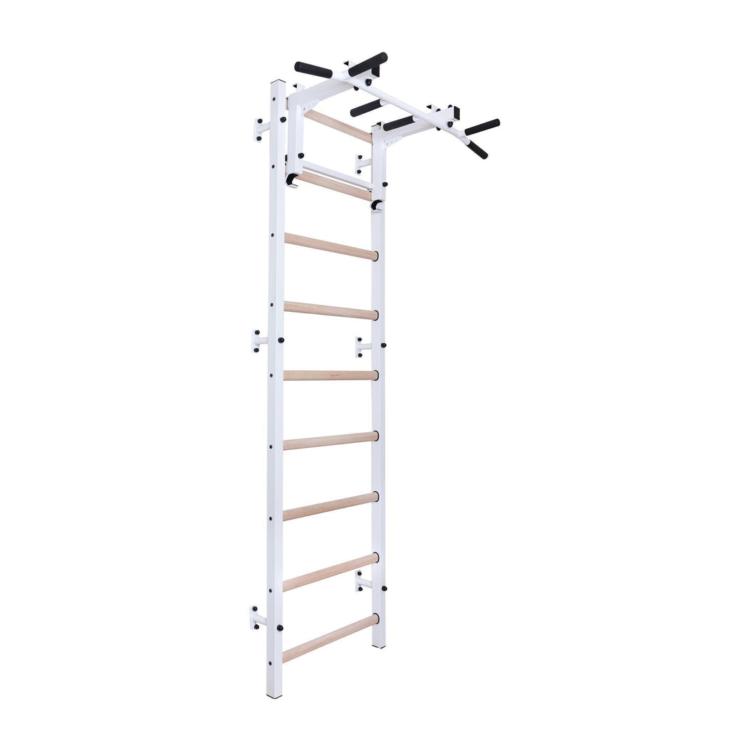 BenchK Sprossenwand 731 mit Klimmzugstange aus Stahl als Langhantelhalter – Ansicht 2