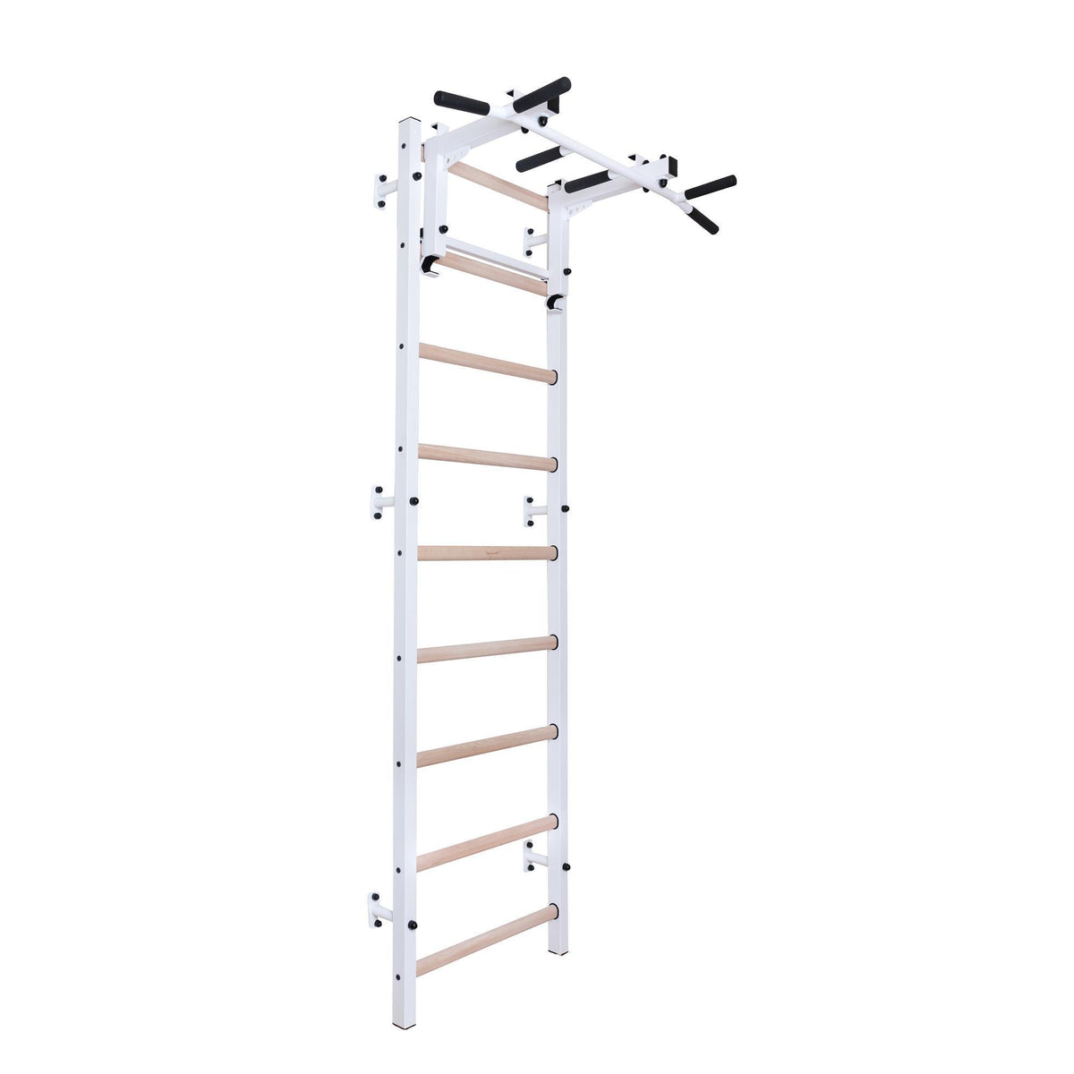BenchK Sprossenwand 731 mit Klimmzugstange aus Stahl als Langhantelhalter – Ansicht 2