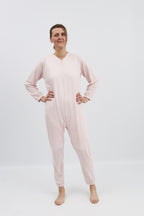 anne-lore by Van Herck Pyjama blau/grau/pink Reißverschluss auf den Rücken