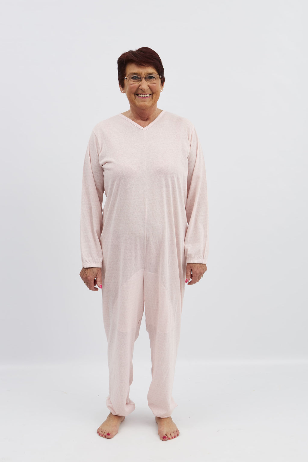 anne-lore by Van Herck Pyjama blau/grau/pink Reißverschluss auf den Rücken – Ansicht 8