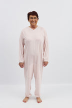 anne-lore by Van Herck Pyjama blau/grau/pink Reißverschluss auf den Rücken – Ansicht 8