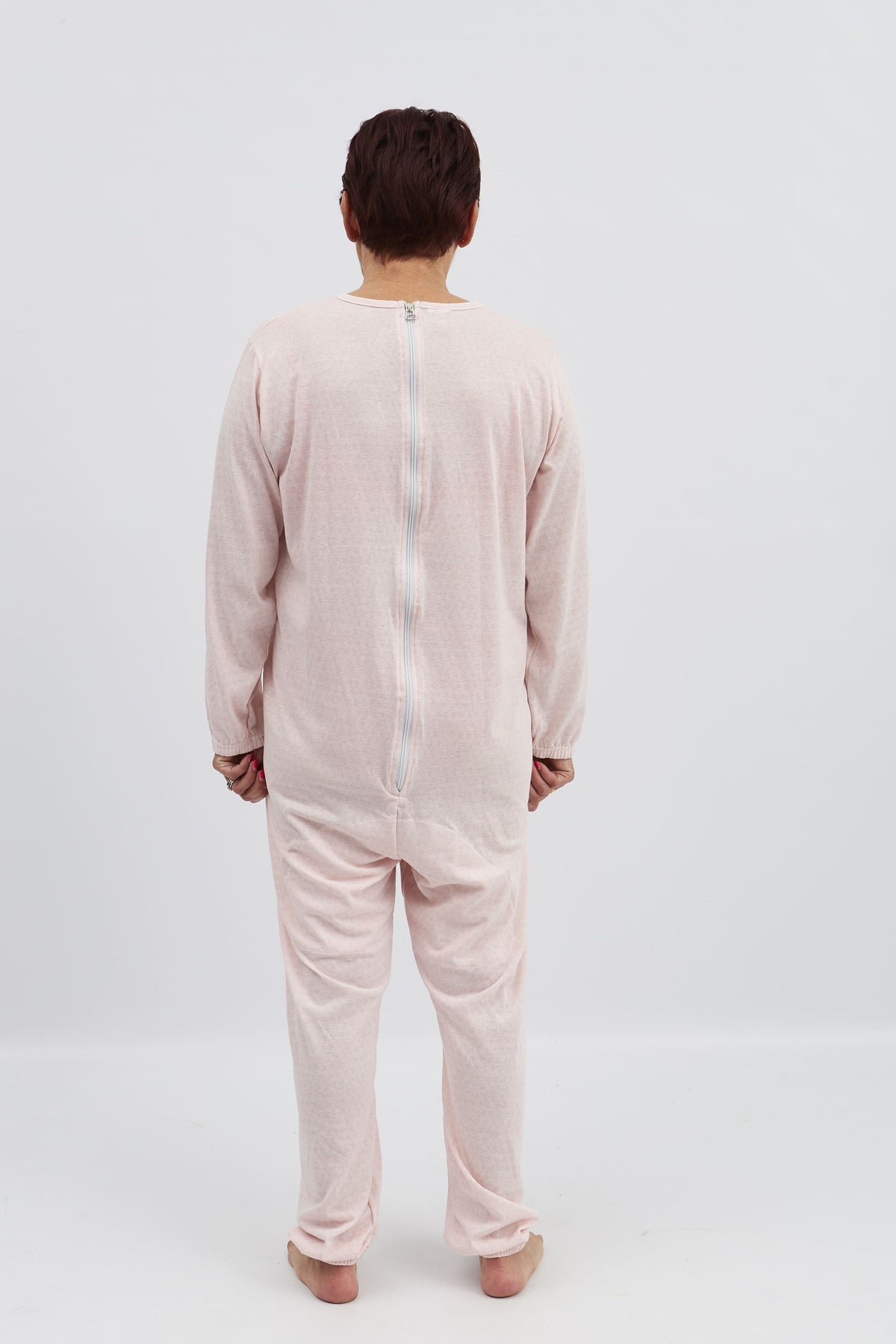 anne-lore by Van Herck Pyjama blau/grau/pink Reißverschluss auf den Rücken – Ansicht 9