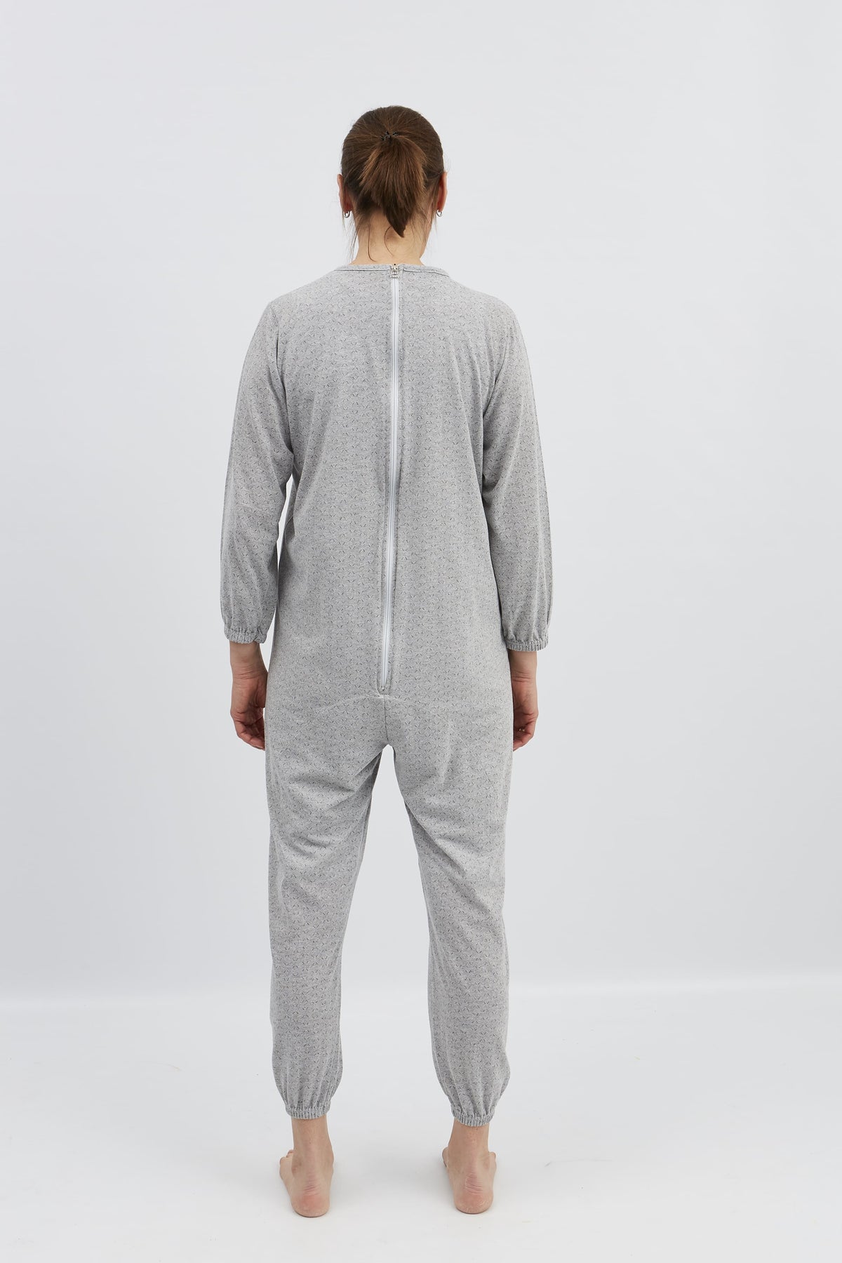 anne-lore by Van Herck Pyjama blau/grau/pink Reißverschluss auf den Rücken – Ansicht 12