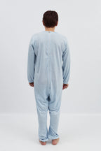 anne-lore by Van Herck Pyjama blau/grau/pink Reißverschluss auf den Rücken – Ansicht 3