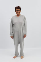 anne-lore by Van Herck Pyjama blau/grau/pink Reißverschluss auf den Rücken – Ansicht 5
