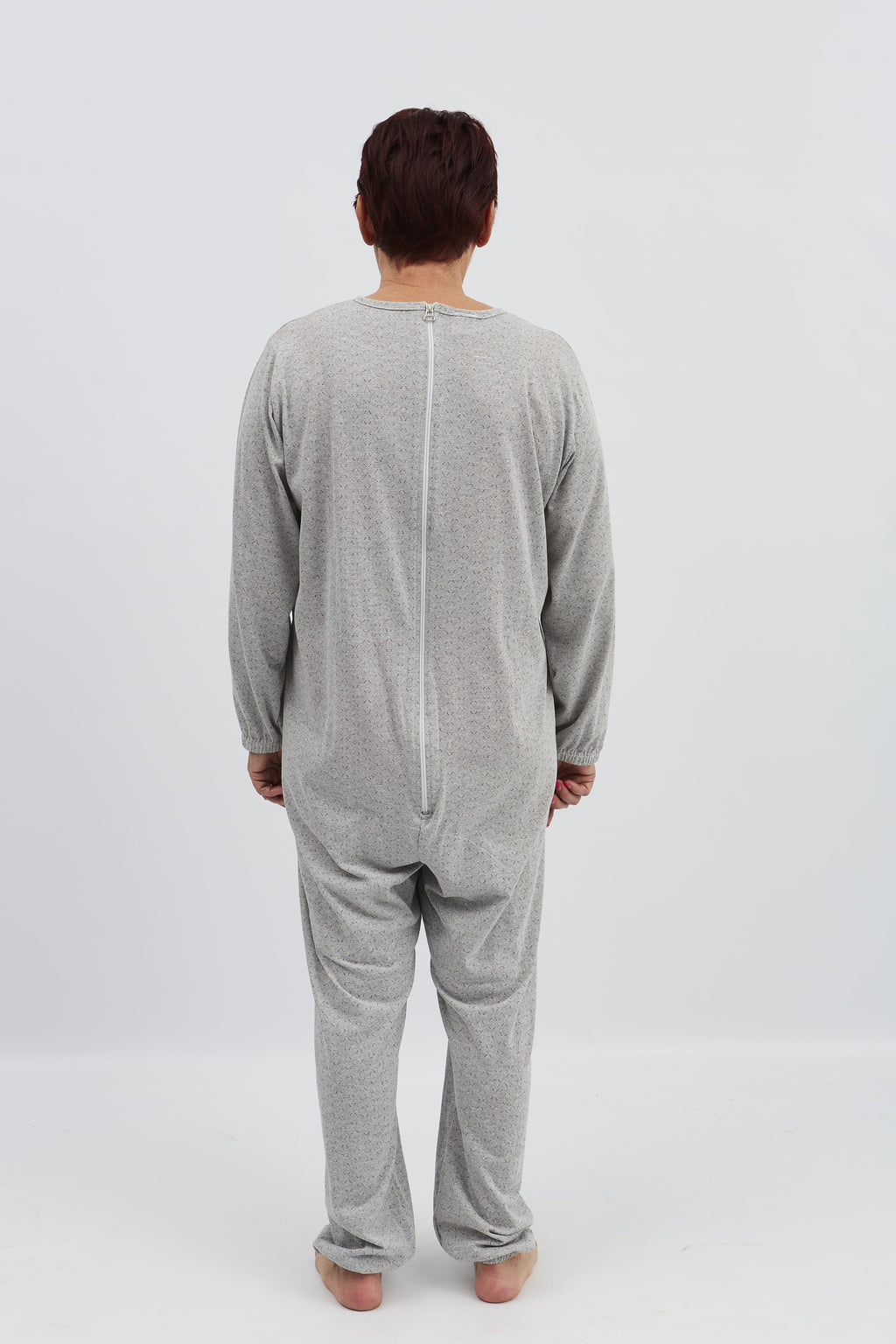 anne-lore by Van Herck Pyjama blau/grau/pink Reißverschluss auf den Rücken – Ansicht 6