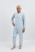 anne-lore by Van Herck Pyjama blau/grau/pink Reißverschluss auf den Rücken – Ansicht 14