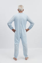 anne-lore by Van Herck Pyjama blau/grau/pink Reißverschluss auf den Rücken – Ansicht 15