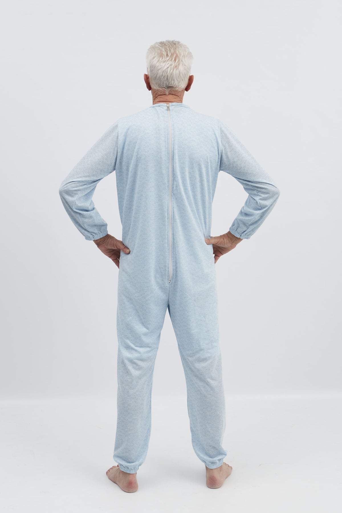anne-lore by Van Herck Pyjama blau/grau/pink Reißverschluss auf den Rücken – Ansicht 15