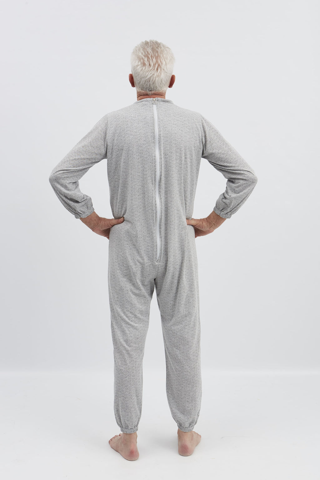 anne-lore by Van Herck Pyjama blau/grau/pink Reißverschluss auf den Rücken – Ansicht 18