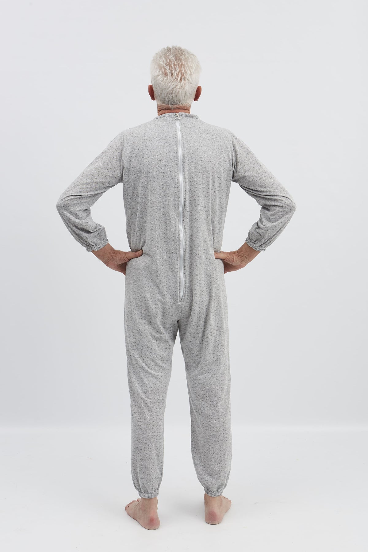 anne-lore by Van Herck Pyjama blau/grau/pink Reißverschluss auf den Rücken – Ansicht 18
