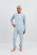 anne-lore by Van Herck Pyjama blau/grau/pink Reißverschluss auf den Rücken – Ansicht 20