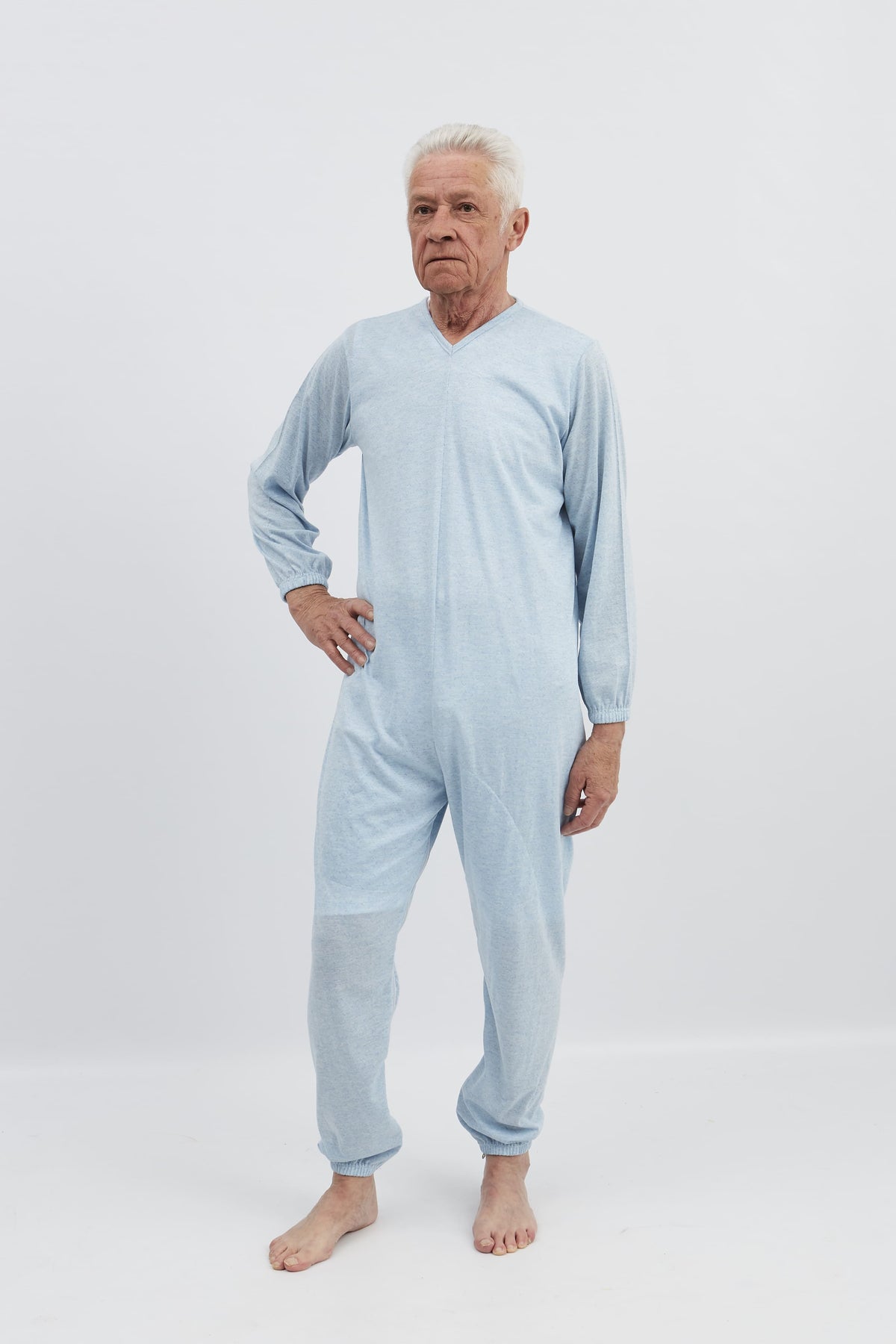 anne-lore by Van Herck Pyjama blau/grau/pink Reißverschluss auf den Rücken – Ansicht 20