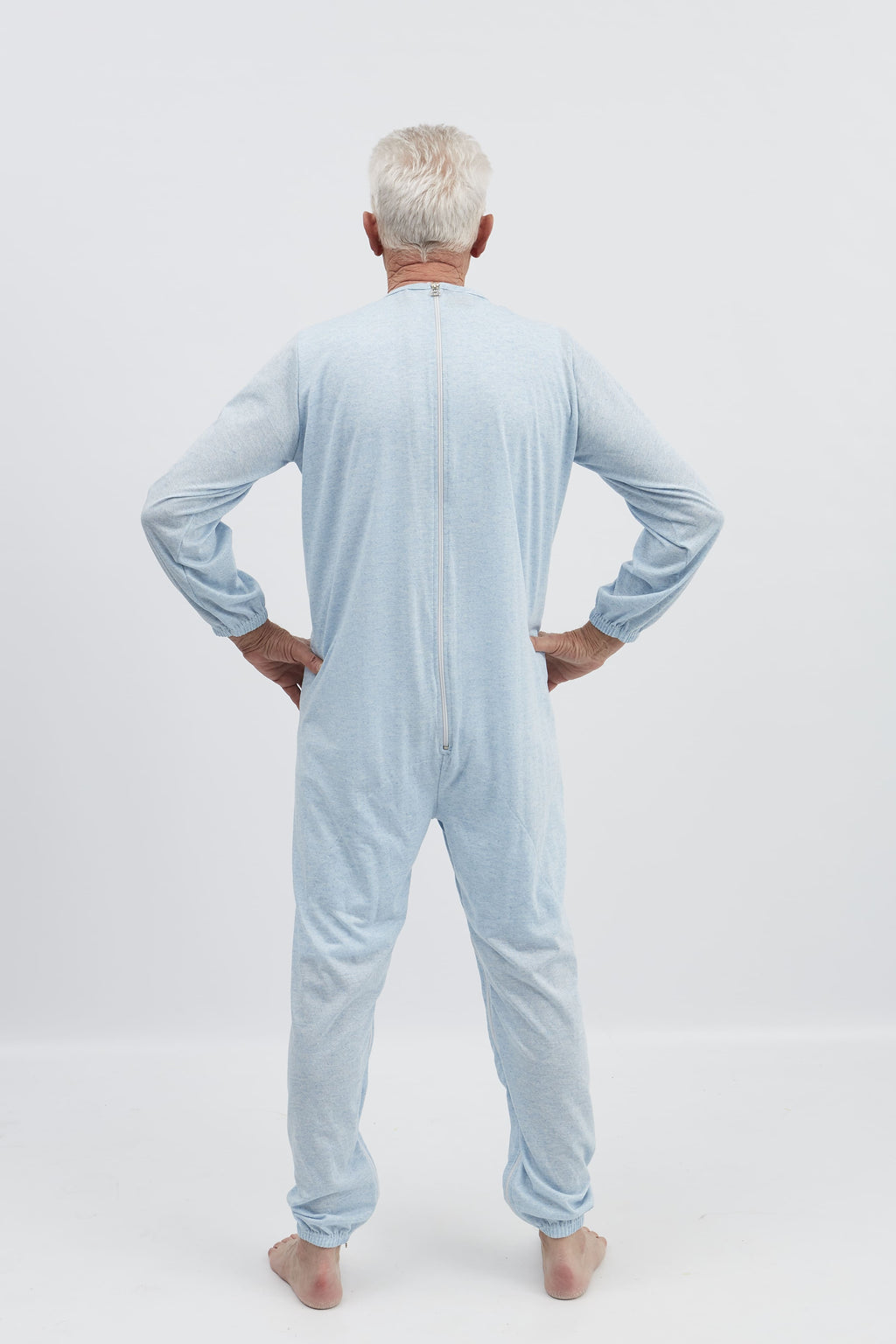 anne-lore by Van Herck Pyjama blau/grau/pink Reißverschluss auf den Rücken – Ansicht 21